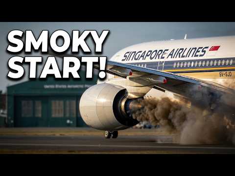 A350-900 Smoky Engine Start: Singapore Airlines 9V-SJD
