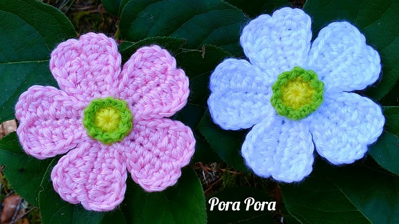 Crochet Potentilla Recta Flower I Crochet 5 Petals Flower I Crochet 3D Flower