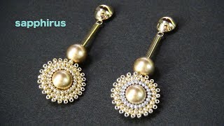 ビーズステッチ シードビーズとパールで作る幾何学的なピアス 作り方 How To Make Geometric Earrings With Seed Beads Original Stitch Youtube