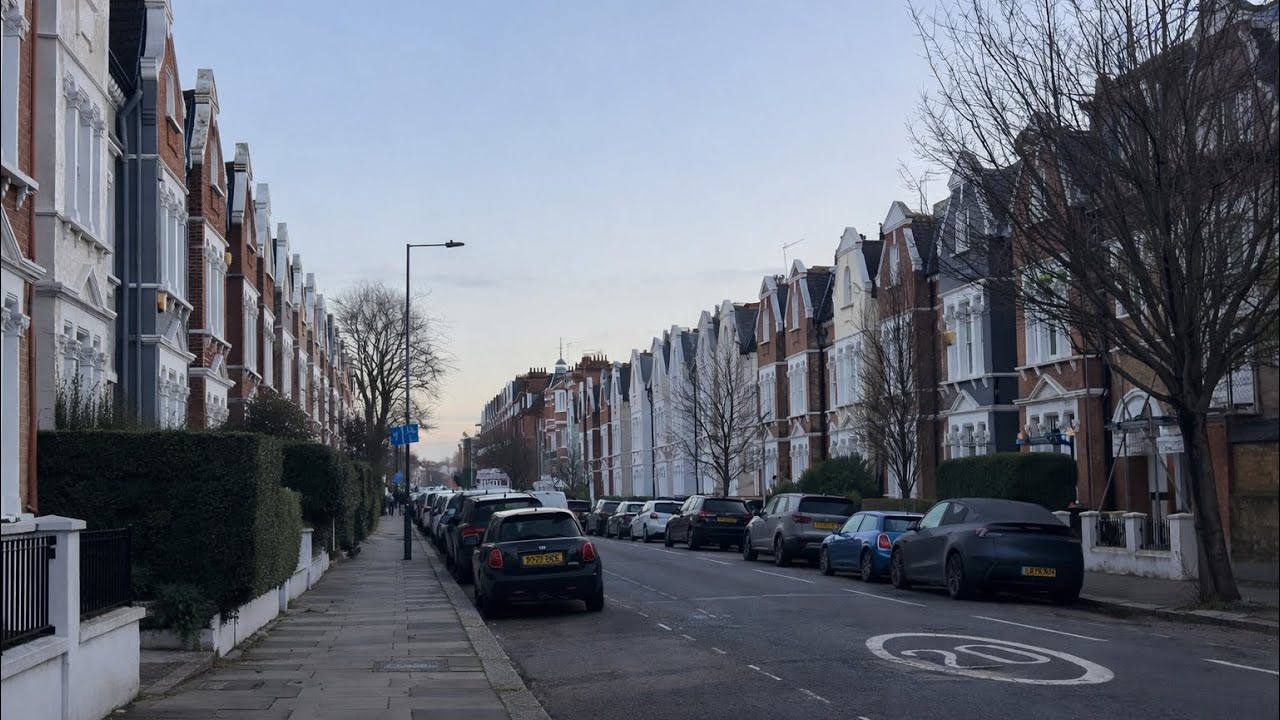 Early Morning Walk in Brook Green, London (Real Time, No Music)