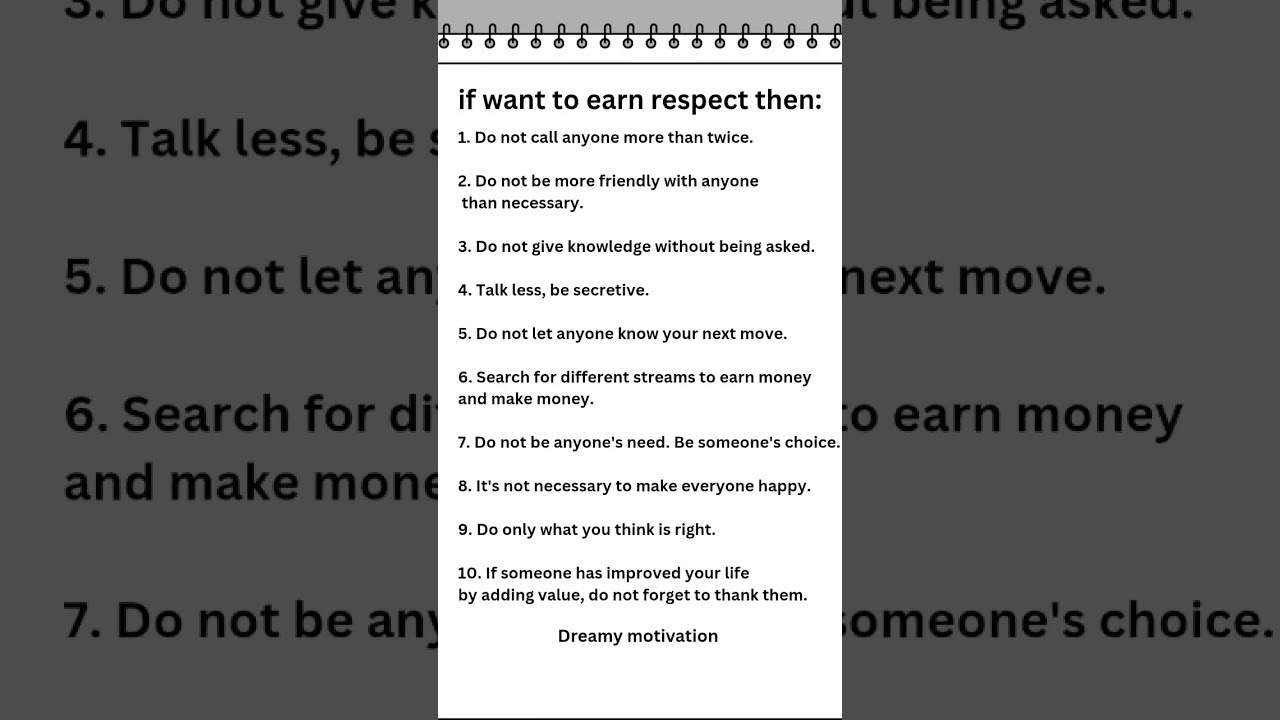If Want To Earn Respect Then 