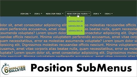 Position the Sub-menus for a Horizontal Navigation Menu with Drop-down Sub-menus