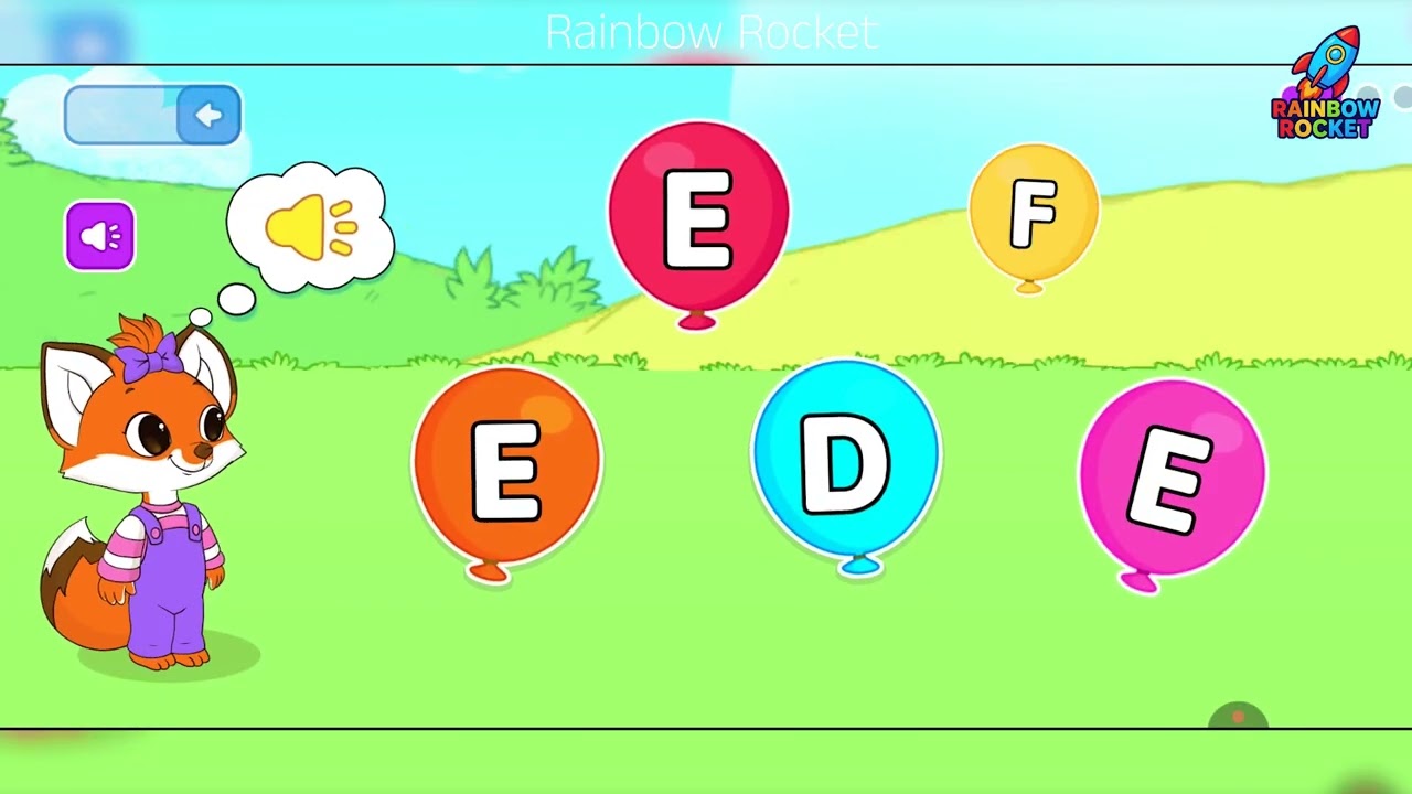 Learn DEF Alphabet with Game | Rainbow Rocket | 
