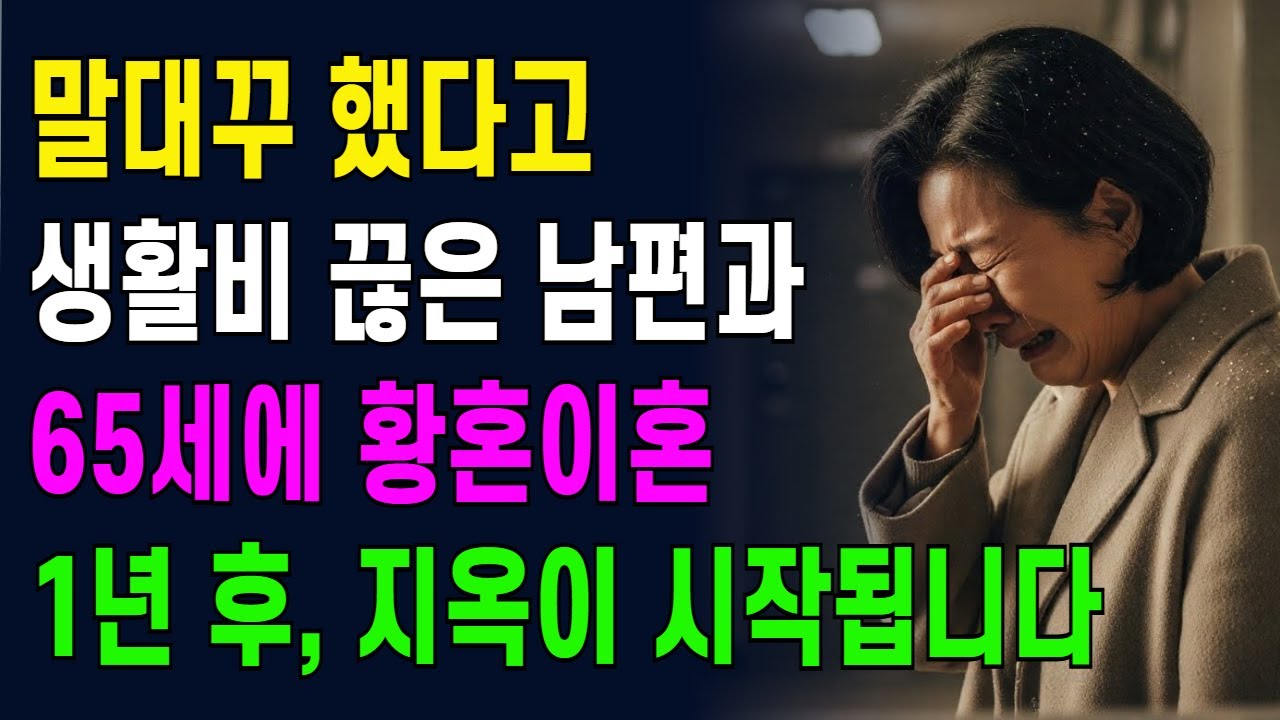 말대꾸 했다고 생활비 끊은 남편과 65세에 황혼이혼, 1년후 할머니는 울면서 후회합니다.