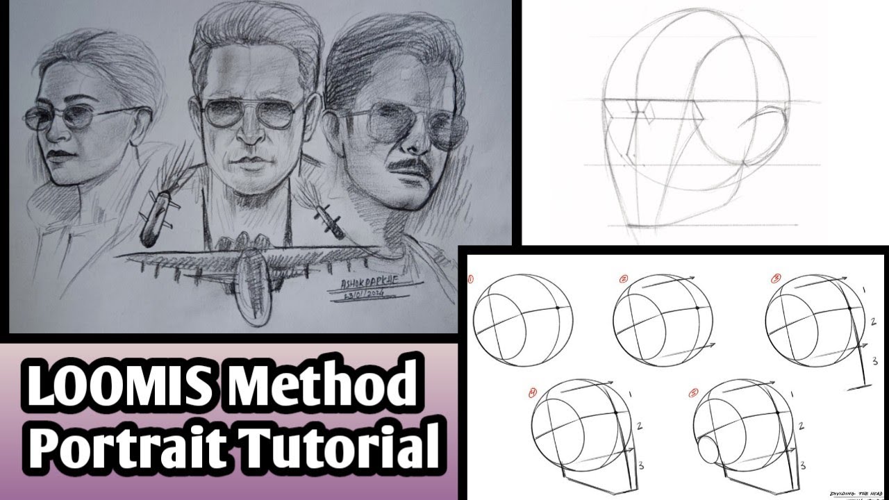 LOOMIS Method Portrait drawing:fighter movie poster 