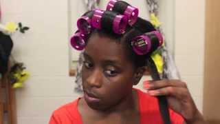 Ponytail Rollerset Part 1: Detangling and Setting