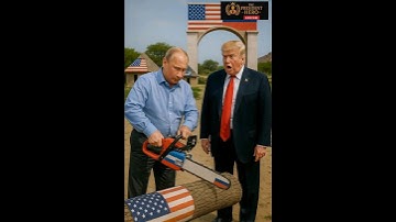 When Putin cuts the wood, Trump cuts the scene! funny short 😂🤣 #trump #putin #shorts #funny #viral