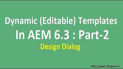 Design dialog with Template Editor in AEM 6 3