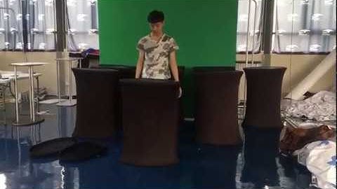 Milin Displays Oval Hydraulic Display/ Folding table/ Pop up display with custom printing