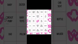 Pink Baby Shower Bingo