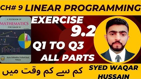 EX 9.2 Q1 to Q3 11th Math FBISE & KPK Sir Waqar Hussain
