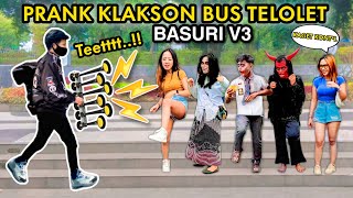 PEMBALASAN PRANK KLAKSON!! PRANK KLAKSON BUS TELOLET.. AUTO KAGET NGOMONG KASAR