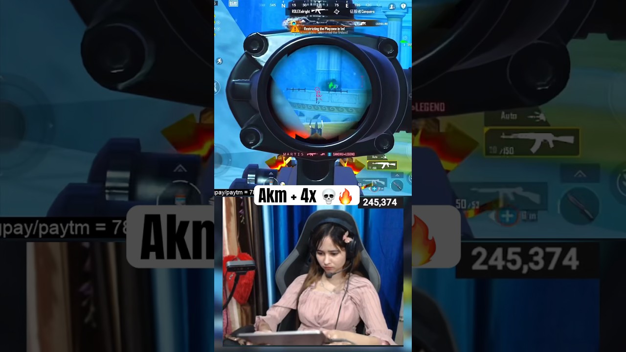 Omg😳AKM+4x😨NO-Recoil🤯🔥 