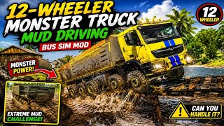 12-Wheeler Monster Truck Mud Driving - Bus Sim Mod gameplay @Gamernp 