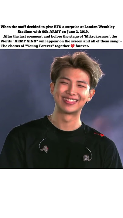 60K Army gives surprise to BTS at London Wembley stadium 🏟️ 🥺 #bts #armysing #wembley_stadium #viral