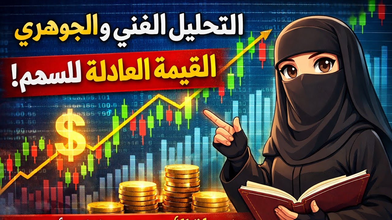 شرح التحليل الفني والجوهرى | مسائل القيمة العادلة للسهم وخريطة الأعمدة 📊📈 