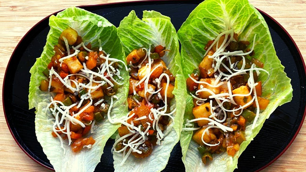 Paneer lettuce wrap Paneer vegetables lettuce wrap paneer wrap