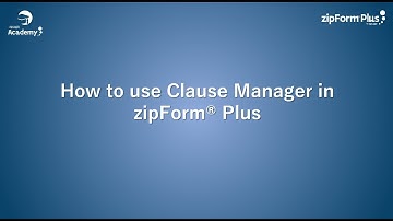 zipForm® Plus Clause Manager