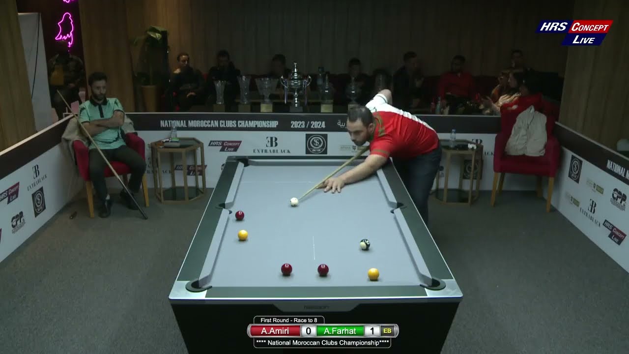 Amine Amiri vs Abdou Farhat - Round 1 (البطولة الوطنية للبلياردو)