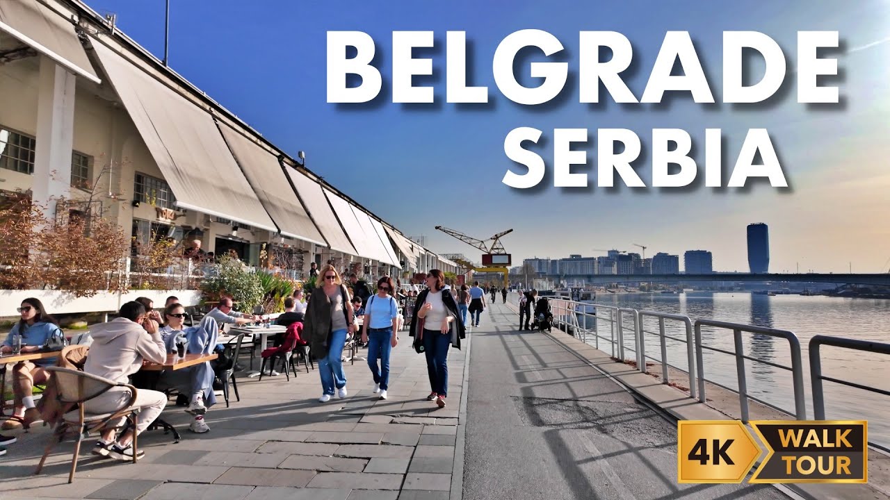 Sava Promenade Walking Tour - Belgrade, Serbia [4K/60fps]