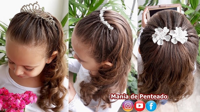 Penteado Infantil facil SEMI-PRESO para cabelo cacheado #81 I Sr e Sra  Martinez 