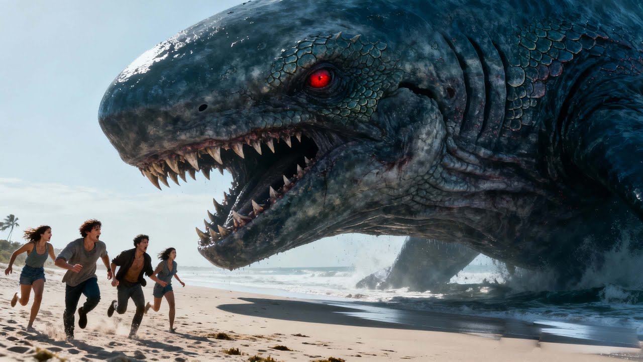 A mutated sea monster is hunting on the beach! The tourists are doomed!【海怪 Sea Monster】