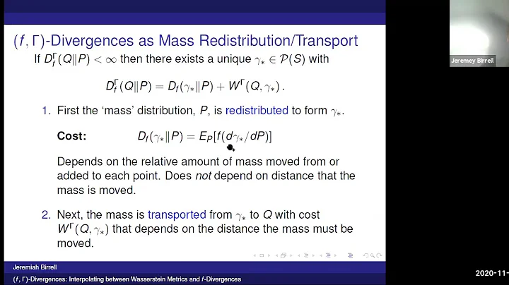 Jeremiah Birrell (U Mass) -- Interpolating Between f-Divergences and Wasserstein Metrics