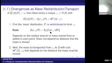 Jeremiah Birrell (U Mass) -- Interpolating Between f-Divergences and Wasserstein Metrics
