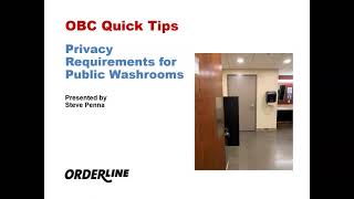 OBC Quick Tips: Privacy Requirements for Public Washrooms