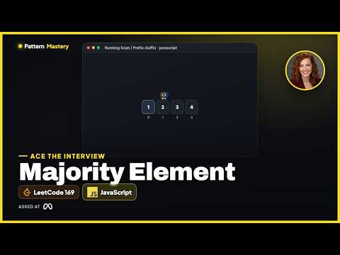 Majority Element - LeetCode 169 | Running Scan / Prefix-Suffix (JavaScript)
