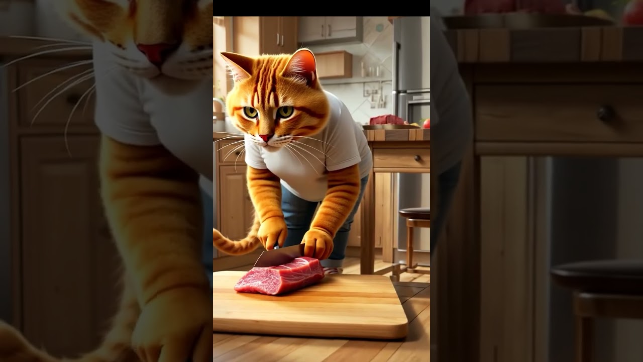 Ginger Cat's Gourmet Adventure: Eating with a Friend! 🍽️🐾 