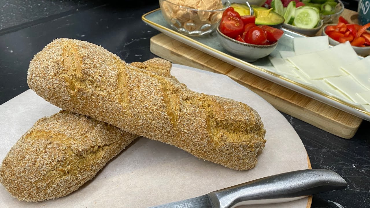 خبز الباكيط سريع للفطور بدون غلوتين بمقادير بسيطة جدا لجميع أنواع الدايت ومرضى السكري والكيتو 👌👌👌