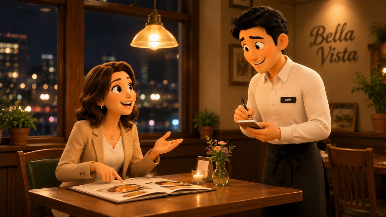 A Waiter's Daily Routine at a Restaurant - Listening Practice for Beginners - Slow and Easy English