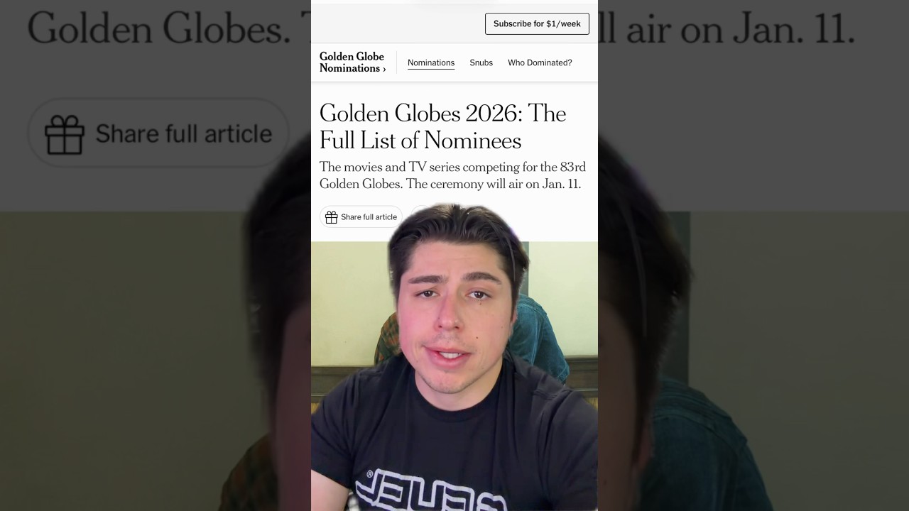 Реакция номинантов на премию «Золотой глобус» 2026 года. ЧАСТЬ 1 — Категории фильмов 🍿