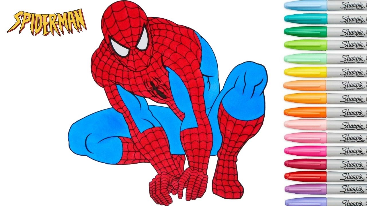 Download Spiderman Coloring Book Marvel Superhero Colouring Pages Episode Rainbow Splash Youtube