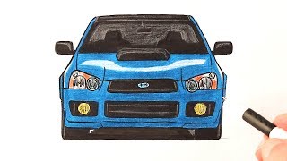 How to draw a Subaru Impreza WRX STI car
