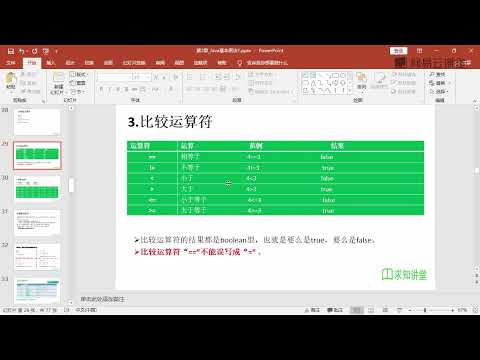 《2019版Java入门零基础视频教程》 2·11  比较运算符