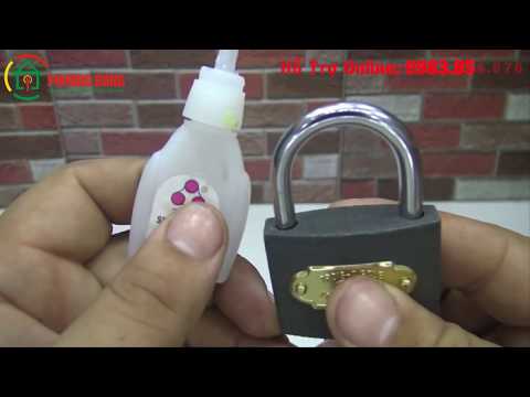 Video Cách mở ổ khóa bấm cửa sắt bằng keo 502 cực nhanh cực... - youtube