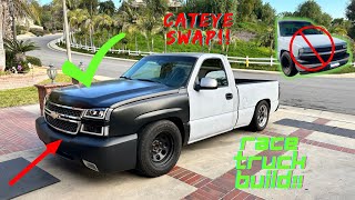 CATEYE FRONT END SWAP ON MY CAMMED SILVERADO!!