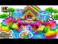 How To Build Most Creative Mud Villa Have Aquarium Around, Curved Slide With LEGO, Magnetic Balls
