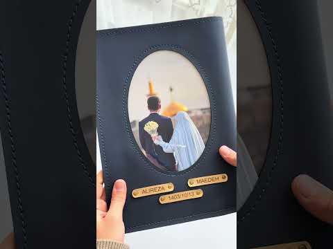 کاور سند ازدواج جدید با عکس تاریخ عقد و اسامی یک کار خاص و شیک کاور سند ازدواج چرم نئون