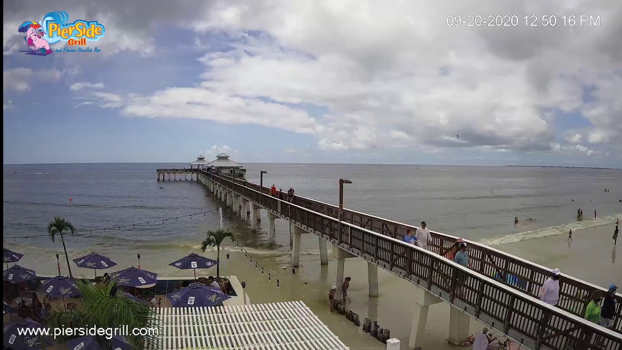 Live Beach Cam on Fort Myers Beach Pier at Pierside Bar and Grill YouTube