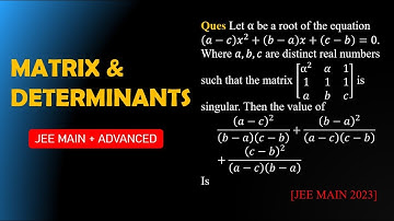 Let α be a root of the equation (𝑎−𝑐) 𝑥^2+(𝑏−𝑎)𝑥+(𝑐−𝑏)=0. Where 𝑎,𝑏,𝑐 are distinct real numbers