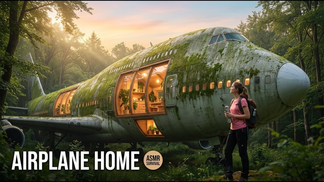 He Found an Abandoned Airplane and Built a Luxury Forest Home ASMR