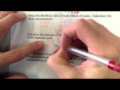 Thumbnail for VCE Chemistry: Unit 2: Dilution calculations.