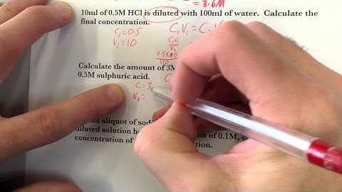 VCE Chemistry: Unit 2: Dilution calculations.
