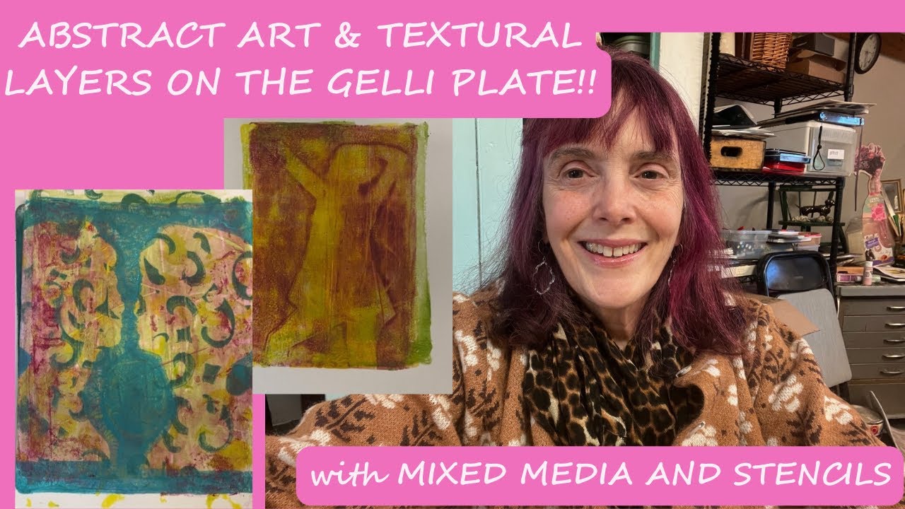 Abstract Art | Gelli Plate | Stencils & Mixed Media #gelliprinting # ...