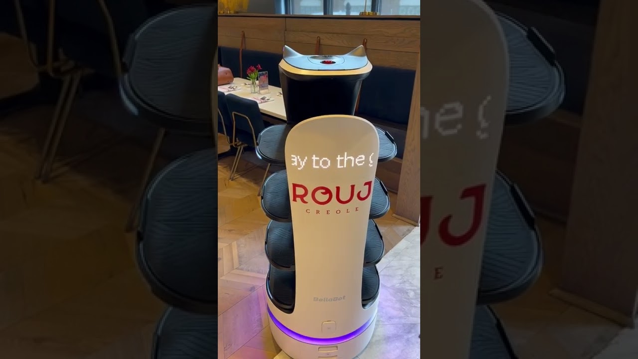 Rouj Creole's robot BellaBot sings "Happy Birthday" to restaurant's guests