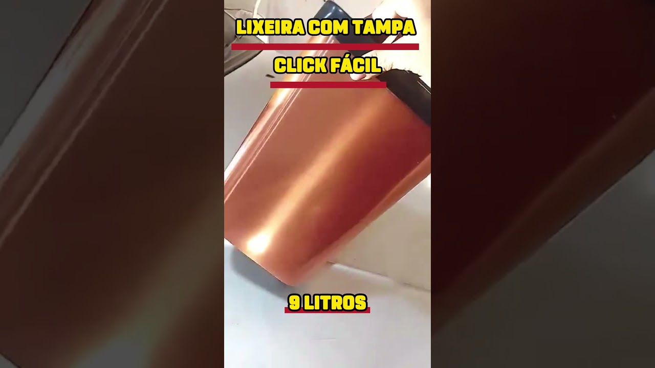 Lixeira Cesto Tampa abre fácil 9Lt Casa Escritório adesivado