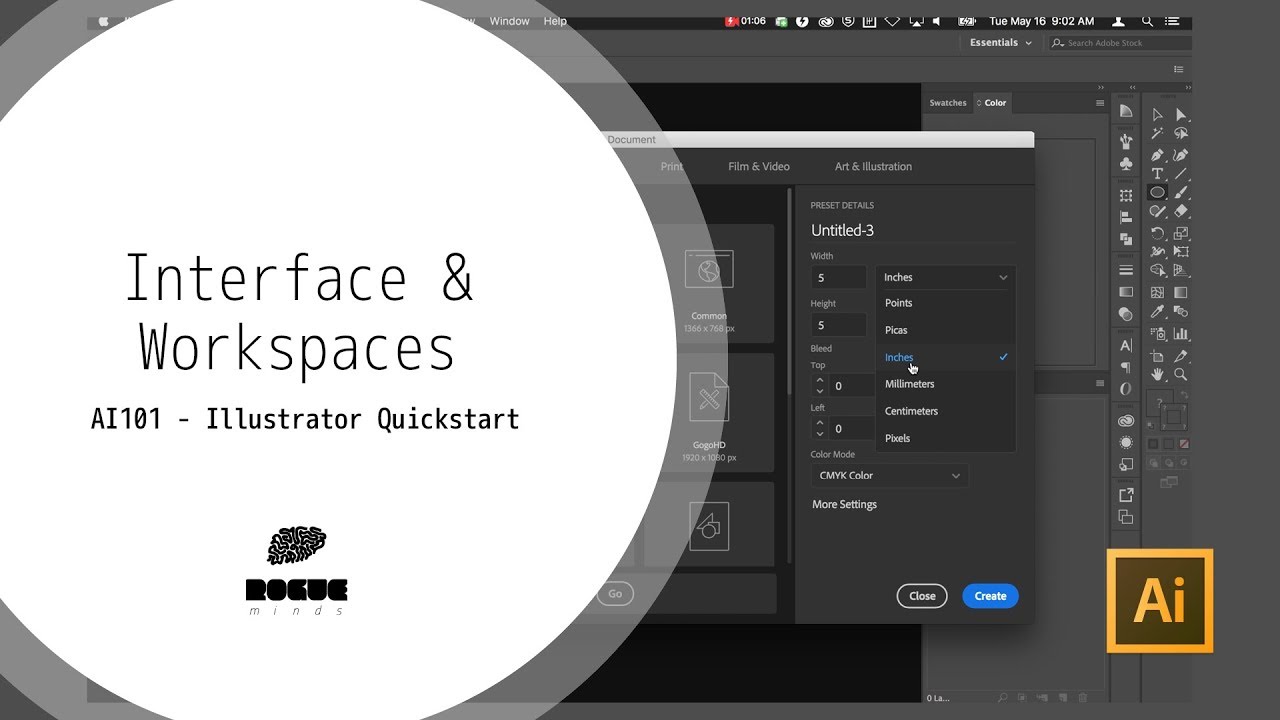 Ai101 - 02: The Interface & Workspaces - YouTube